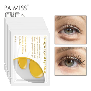 

BAIMISS 24K Gold Eye Mask Face Skin Care Collagen Eye Patches Ageless Anti Aging Dark Circles Moisturizing Whitening 10Pairs