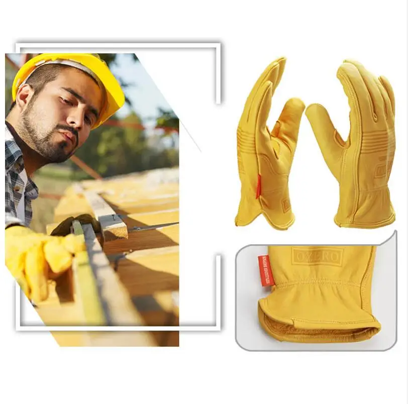 Новые мужские рабочие перчатки из козьей кожи, Защитные режущие рабочие ремонтники, гаражные гоночные перчатки для мужчин