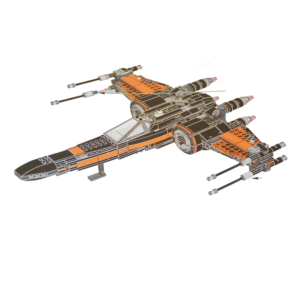 

748pcs Star series First Order Poe's X-wing Fighter Building Block Compatible legoinglys 75102 DIY Educational Brick Toys