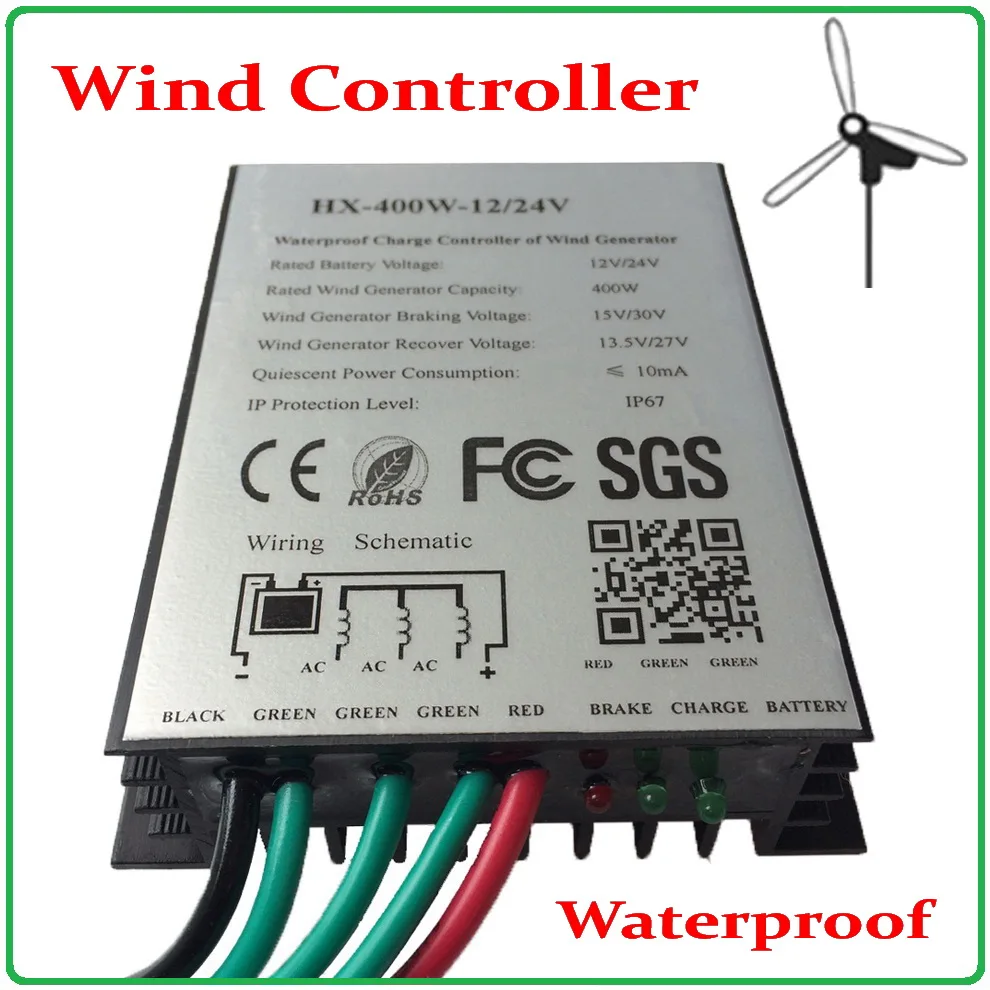 Gerador de Turbina Controlador de Carga Controlador à Prova Água para Casa Eólica Vertical Axis Wind Generator d’ – Barco Rua 400 w 300 200
