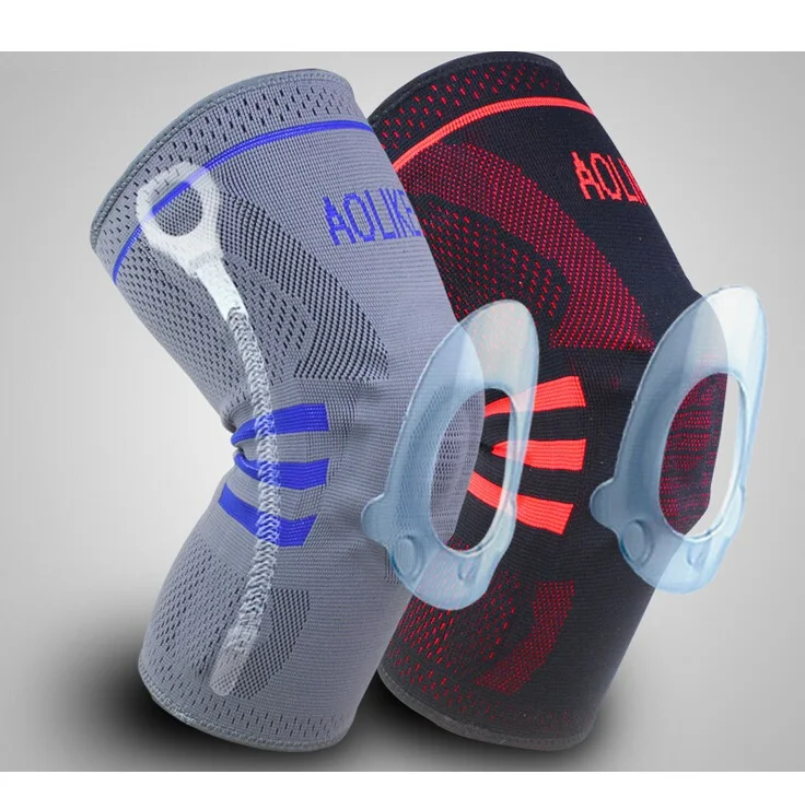 

Seller Recommend! 2pc/lot  silica gel kneepad basketball Patella knee protector elastic climbing knee support Grey/black color