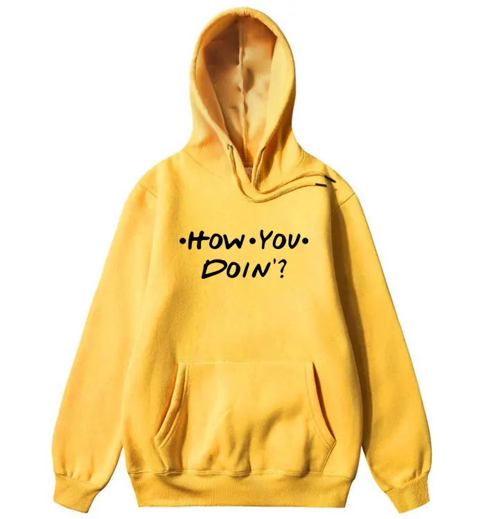 Yellow MS311 Модные мужские и женские толстовки HOW YOU DOIN Толстовка с принтом homme толстовка с капюшоном для друзей черный розовый оранжевый белый уличная одежда пуловер - Цвет: Yellow MS311
