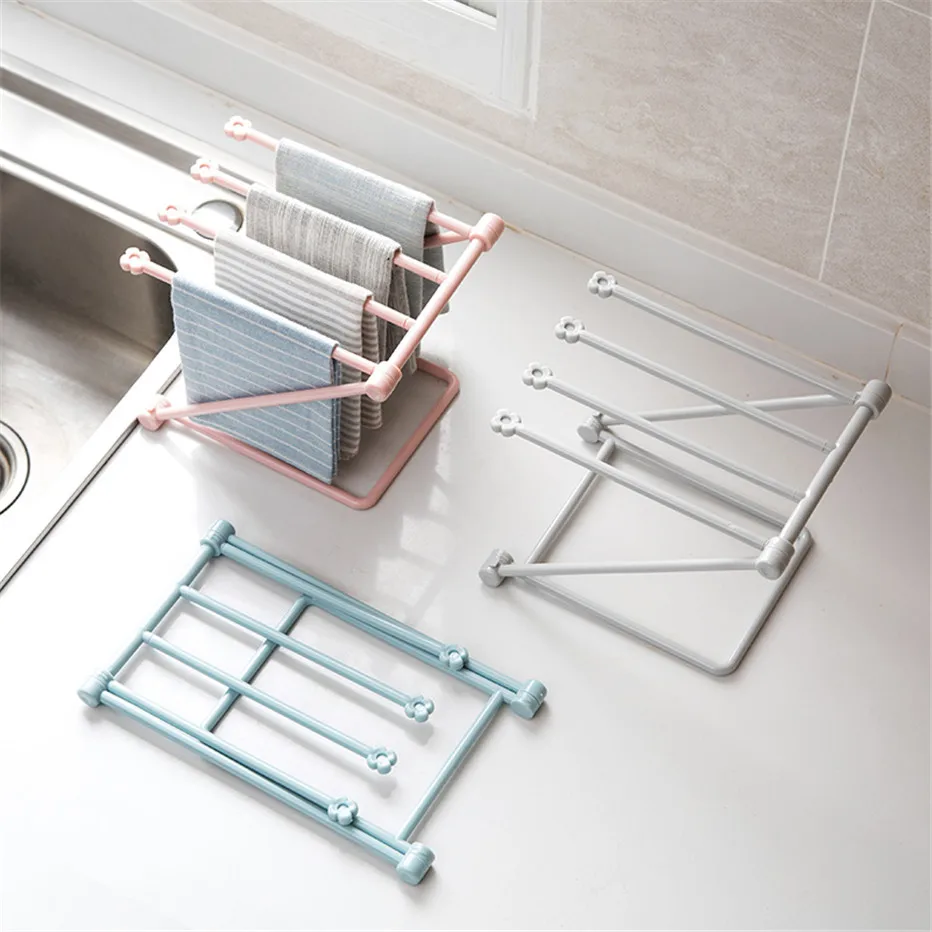 MeyJig пластиковый стеллаж для хранения полотенец, кухонный органайзер для посуды, складной держатель для моющей ткани, стеклянная полка для слива
