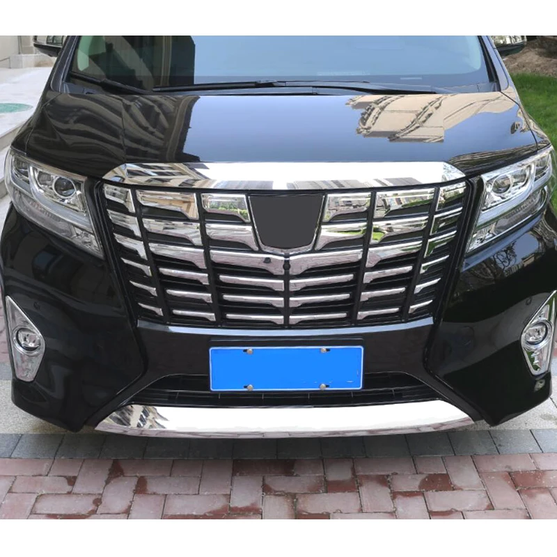 Для Toyota Alphard Vellfire ABS Хром Передняя Нижняя Защитная крышка бампера нижняя решетка наклейка элементы отделки автомобиля