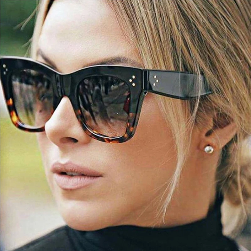 

KANASTAL Classic Cat Eye Sunglasses Women Vintage Oversized Gradient Sun Glasses Shades Female Luxury Designer Sunglasses UV400