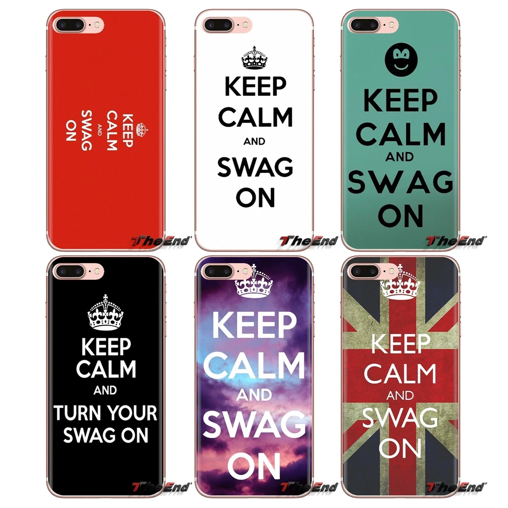For Sony Xperia Z Z1 Z2 Z3 Z5 compact M2 M4 M5 C4 E3 T3 XA Huawei Mate 7 8 Y3II Ultra Thin Case Keep Calm and Love SWAG ON Print |