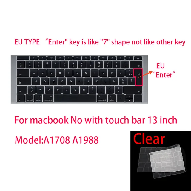 Keyboard cover for Apple Macbook pro13/16/15 Air13 inch All series Laptop silicone Case Transparent Clear Protecter film EU/US F
