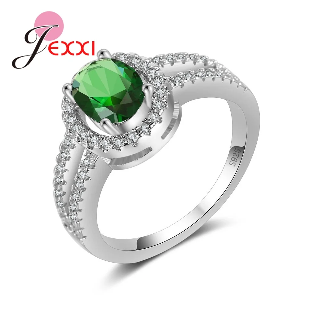 Anel Feminino Zirc nia C bica Moda 925 Prata Esterlina Cristal 