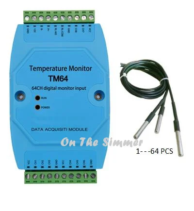 

RS485 temperature inspector multiplex DS18B20 Collection 8 path 64 probe multiple temperature transmitter