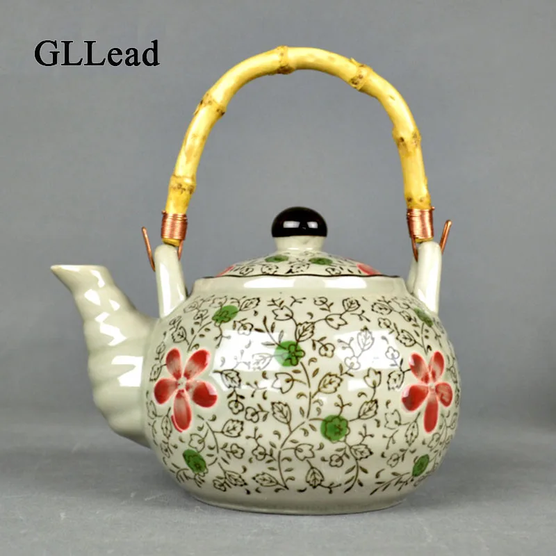 GLLead, японский стиль, чайная посуда, керамический чайник с бамбуковой ручкой, высококачественные фарфоровые кофейники, Корейский Чайник