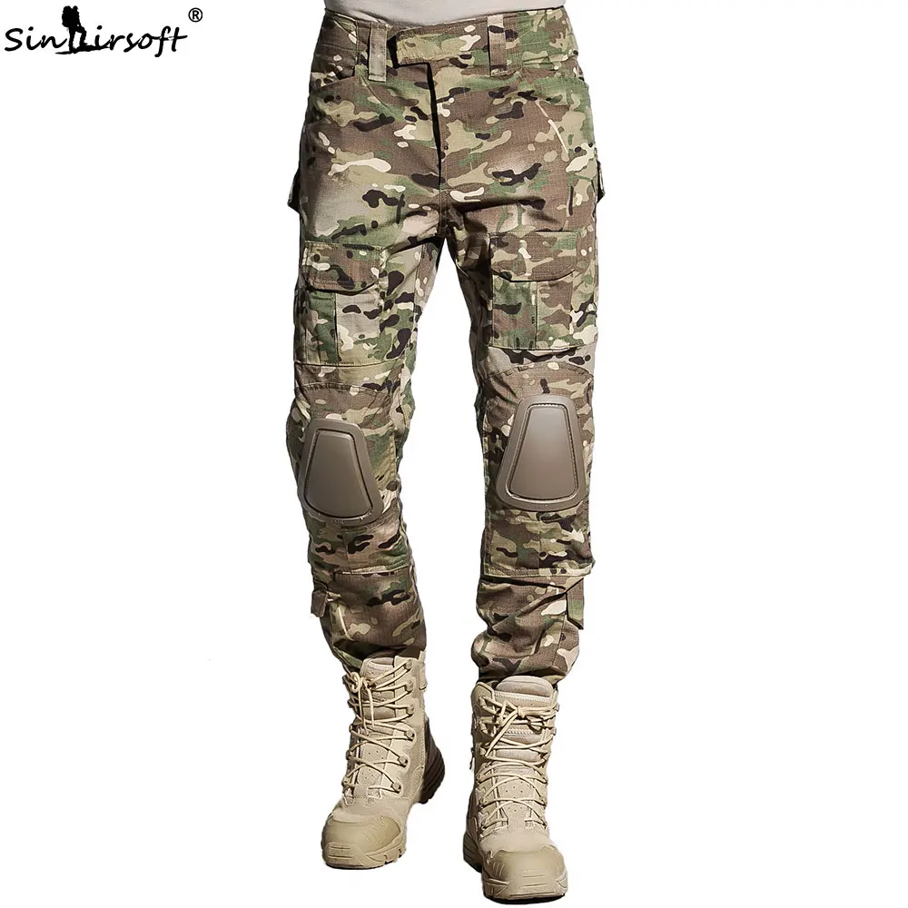 

SINAIRSOFT Camouflage Tactical Military Hiking Pants,Airsoft Painball US Men Army Cargo Trouser, Combat Outdoor Sports Hunting