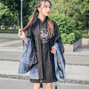 

Retro White Tiger embroidery Dress Women Lovers Sunscreen Chiffon Shirt Coat Jacket Tops + Women's Cheongsam Dress