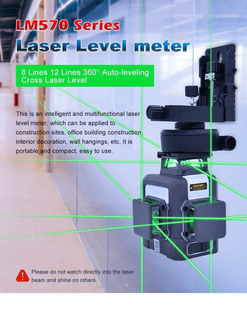 UNI-T LM570 серии 8/12 линии самонивелирующийся зеленый лазерный уровень LM572G LM573G LM573LD 360 градусов измеритель уровня автоматическое выравнивание