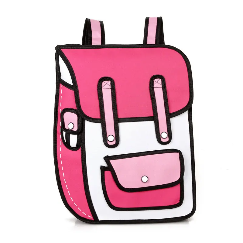 2017 3D Backpack Drawstring 2d Style Anime Backpack School Teenagers Backpacks For Girl In Grade School Pink Students Travel Bag