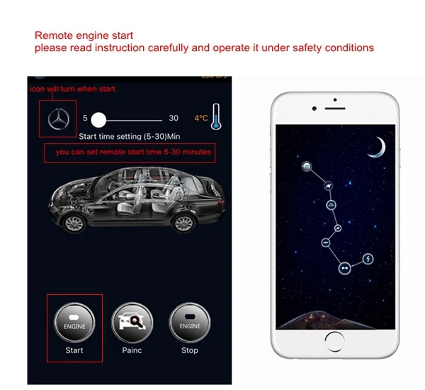  PLUSOBD Engine Start Module Remote Car Starter Alarm Remote Control By Smartphone +Factory Key Car 