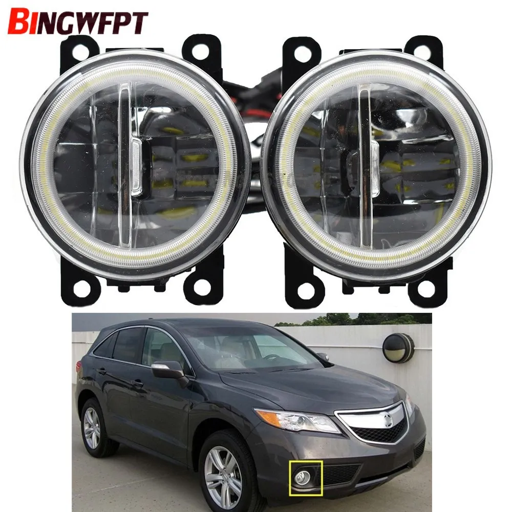 

2x For 2013-2015 Acura RDX Car H11 LED Lamp Fog Light Lens Angel Eye Daytime Running Light 12V For Honda Accord VIII (CU) 2008-