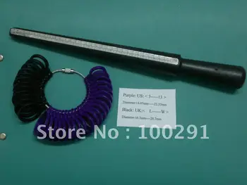 

Free ship!!! Ring Sizer Mandrel Finger Sizing Purple US 3-13 BLACK UK L-W Plstic black ring sizer rubber stick set
