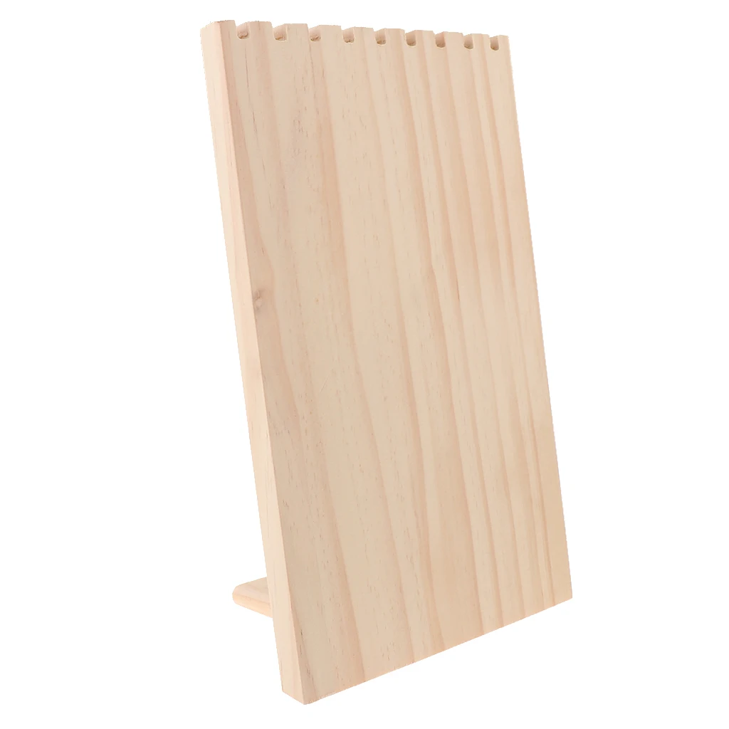 Unfinished Wood Jewelry Necklace Pendant Display Stand Holder Rack 9 Hooks for necklace pendant chain bracelet