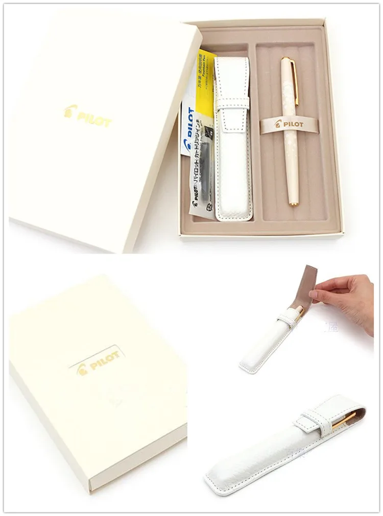 lifemaster pilot lady beyaz dolma kalem 14 k altin kalem orta nib ince uc sakura kiraz cicegi vucut momiji akcaagac vucut