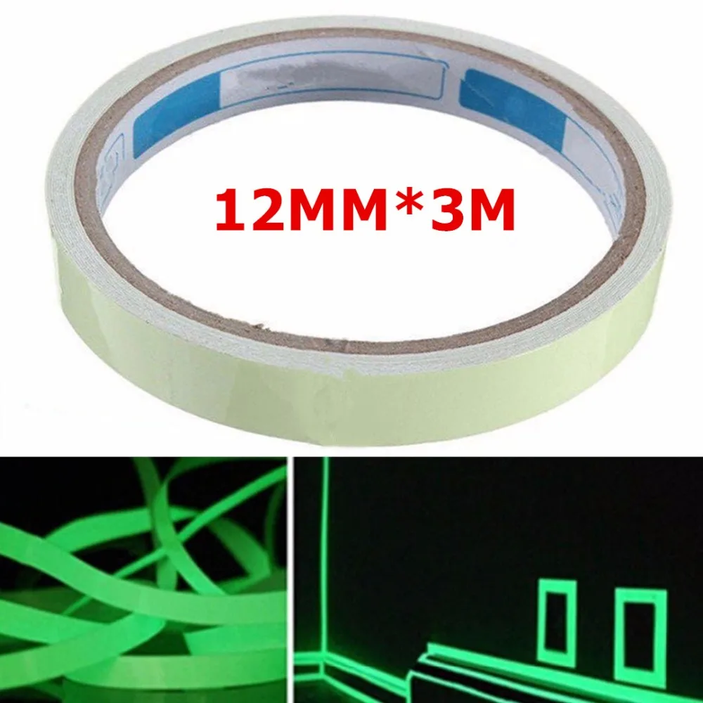 

3M*12mm Luminous Tape Self-adhesive Tape Night Vision Glow In Dark Safety Warning Security Stage Home Decoration Tapes