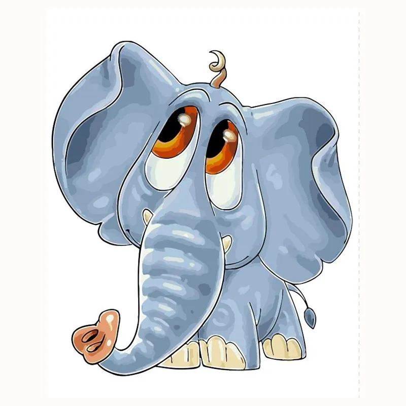 Cartoon Elephant Animal painting By Numbers module Picture by number pictures hand Unique Gift Home Decor kids living room | Дом и сад
