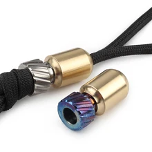 1 шт. латунь+ титановый сплав нож бусины Паракорд зонтик веревка DIY открытый подвеска EDC