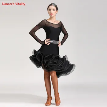 

2018 New Adult Latin Dance Competition Dress Women Dress Skirts Latin Dance Samba Latin Ballroom Dance Costume
