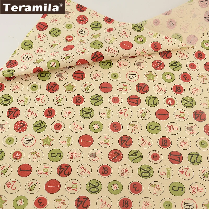 

100% Cotton Fabric Beige Digital Circle Designs TERAMILA Twill Fat Quarter Home Textile Material Bed Sheet Patchwork Quilting