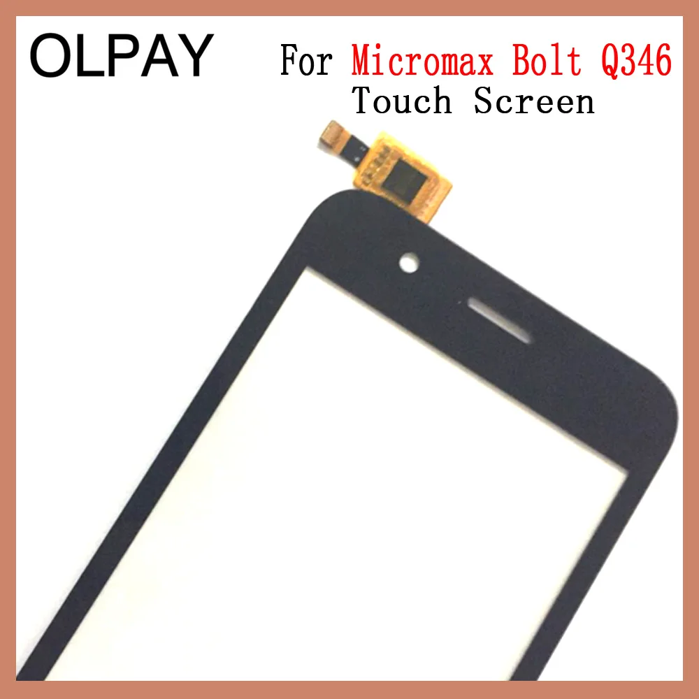 OLPAY 4,5 ''Для Micromax Bolt Q346 сенсорный экран дигитайзер панель передняя внешняя передняя стеклянная линза сенсорные инструменты Бесплатный клей+ салфетки