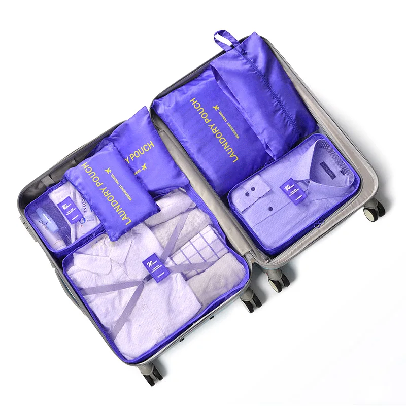 7 шт./компл. водонепроницаемый комод для белья обувь шкаф большой размер сумка для багажа дорожная сумка для хранения Органайзер для одежды - Цвет: Purple