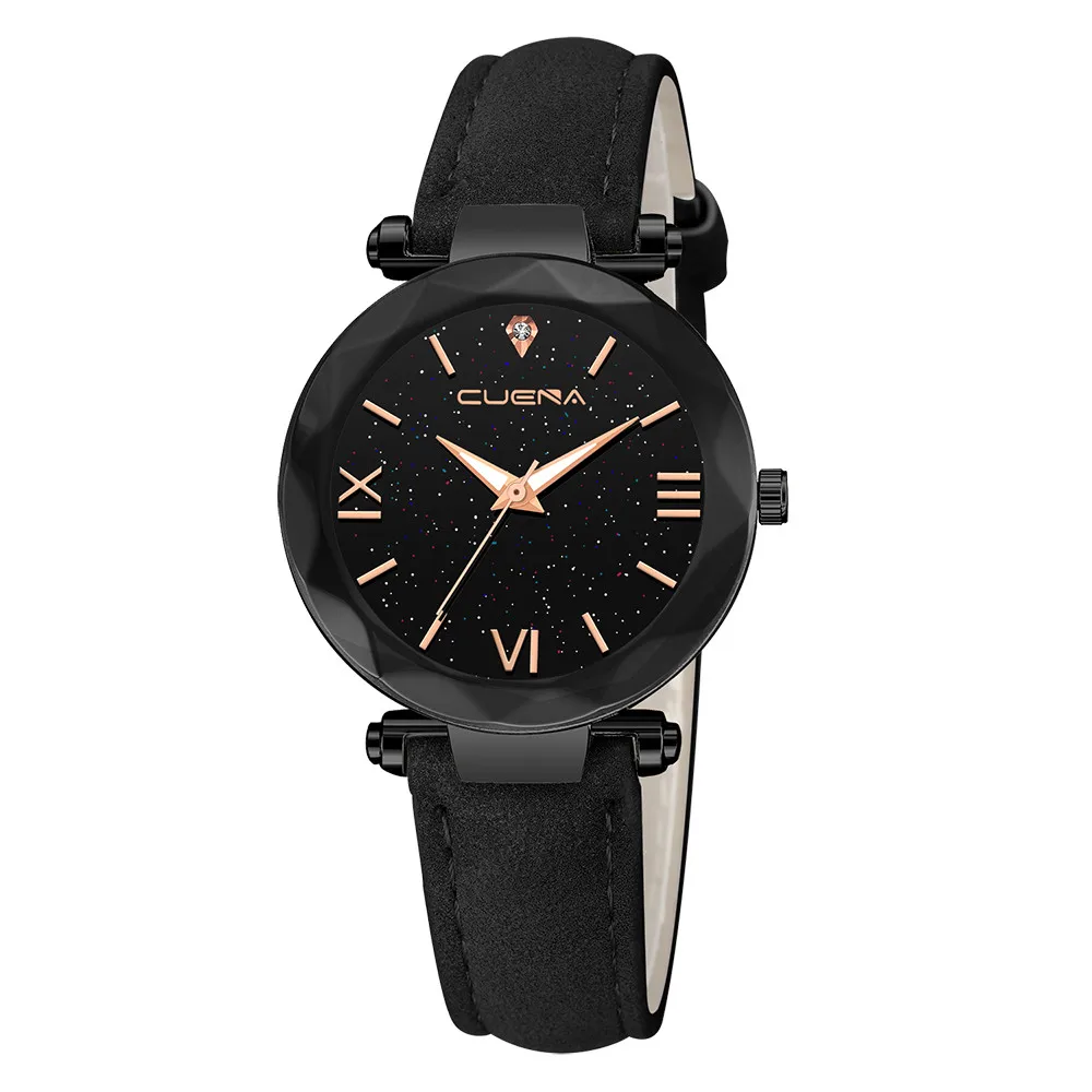 Female Clock Ladies dress watch Stylish Dial Waterproof Fashion Women 's Leather Band CUENA Analog Quartz Diamond Wristwatch Female Clock Ladies dress watch Stylish Dial Waterproof Fashion Women 's Leather Band CUENA Analog Quartz Diamond Wristwatch