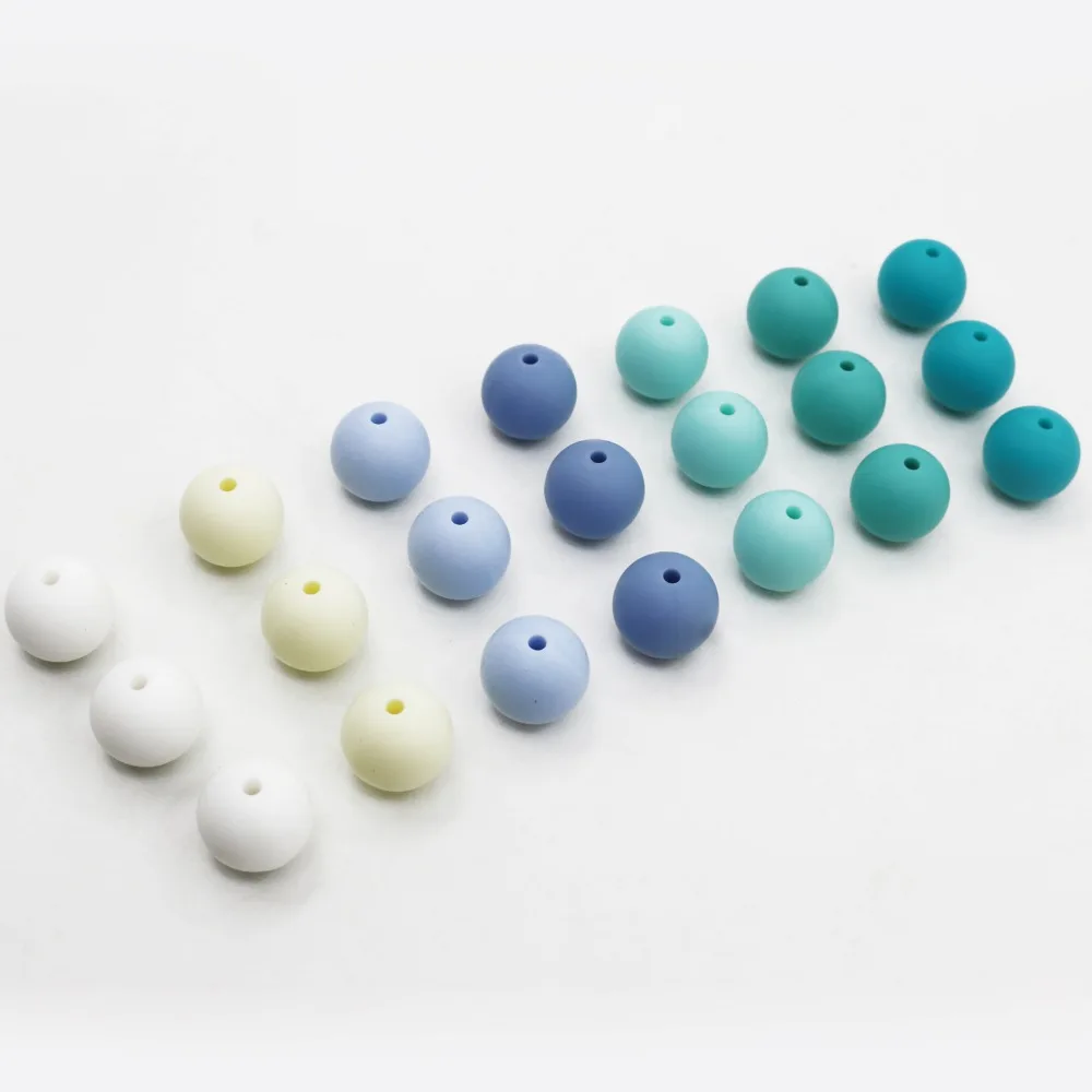 

10MM/12MM/15MM/20MM Silicone Loose Bead Teether for Baby Chew Candy colors Silicone Beads Silicone Teething Beads Teether
