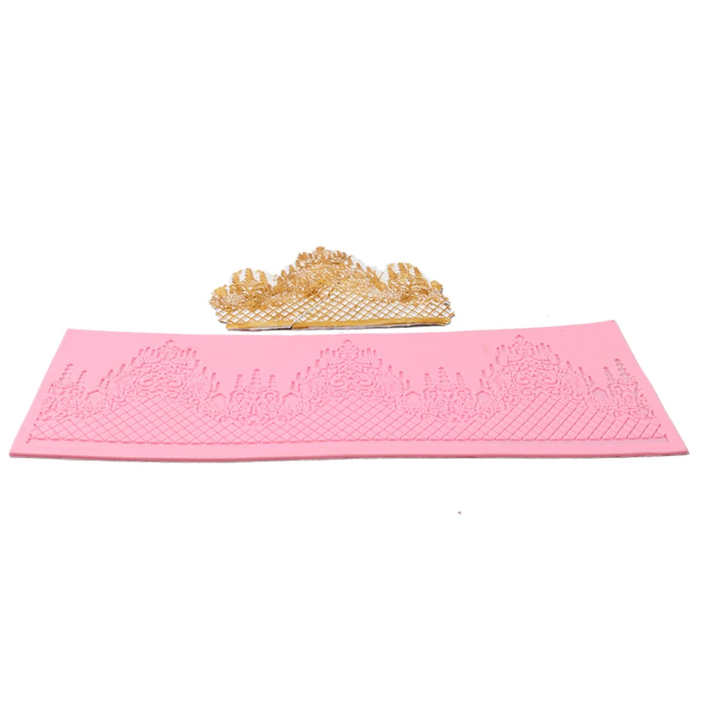 Кружева силиконовые формы Плесень Сахар ремесло фондан подставка для украшения торта инструменты для выпечки - Цвет: Розовый