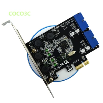 

PCI-e 2 ports 19pin USB header card PCI express to Dual 20 Pin USB 3.0 Male ports Controller Card Supports Low Profile Bracket