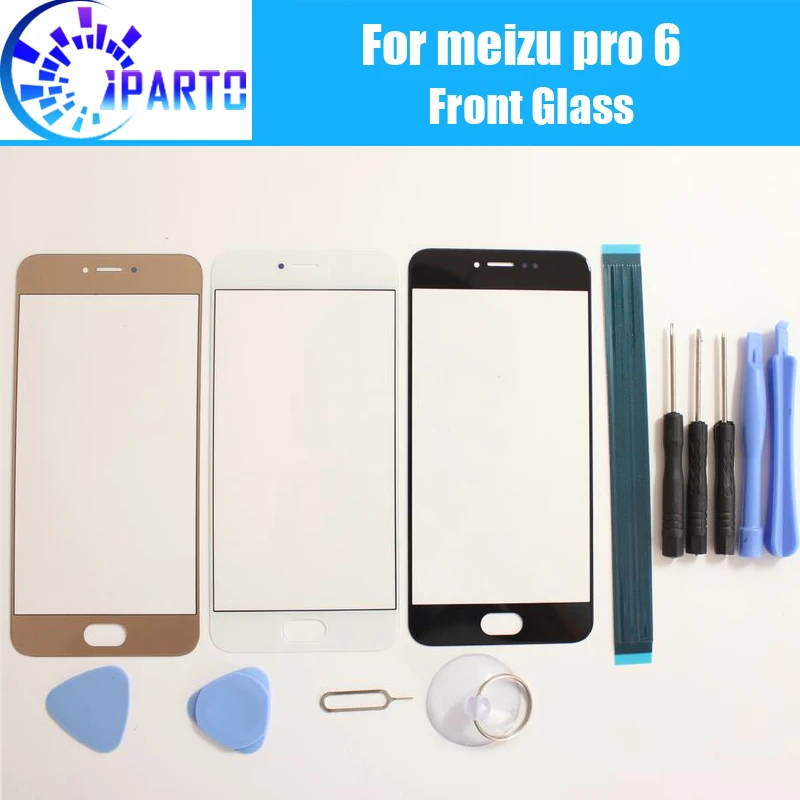 

For Meizu Pro 6 Pro6 Front Glass Screen Lens 100% Original Front Touch Screen Glass Outer Lens for Meilan Pro 6 Phone+Tools