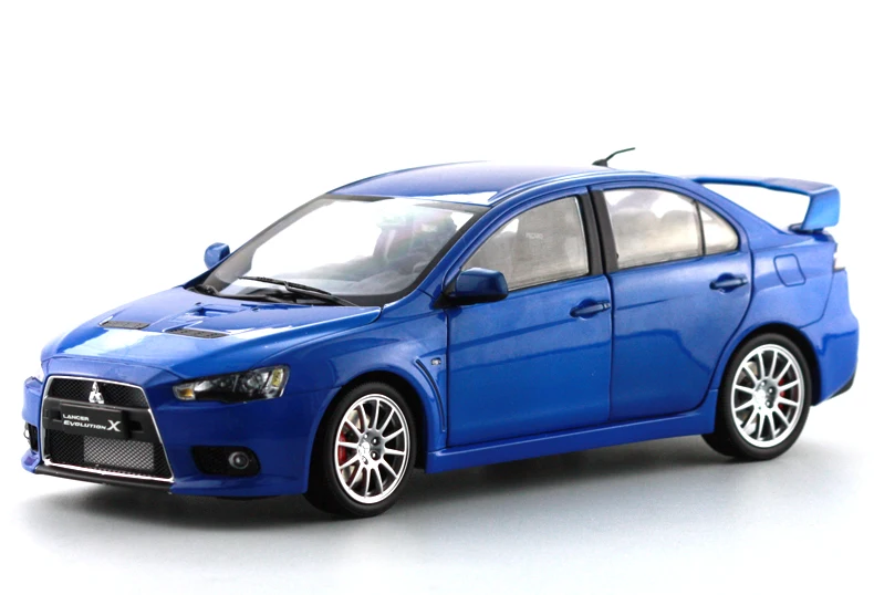 1:18 литая модель для Mitsubishi Lancer Evolution X 10 игрушечный автомобиль из синего сплава