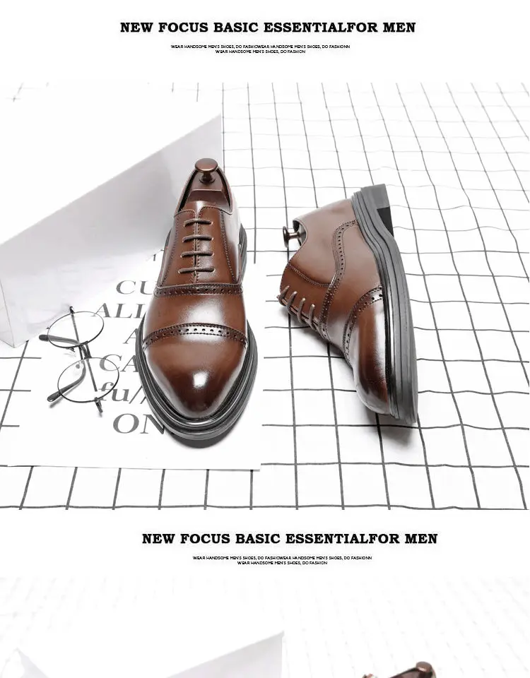 Бренд натуральной кожи Для мужчин Оксфорд обувь Британский стиль ретро Bullock Формальные Мужские модельные туфли размер 38-44