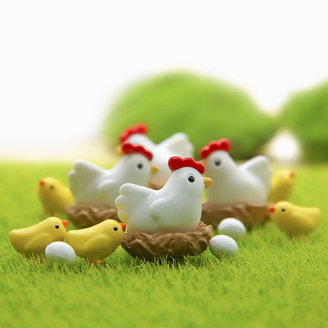 Mini flatback resine artesanato micro ovos de galinha estatuetas miniatura jardim decoração bonsai terrário suprimentos micro paisagem 1 pçs