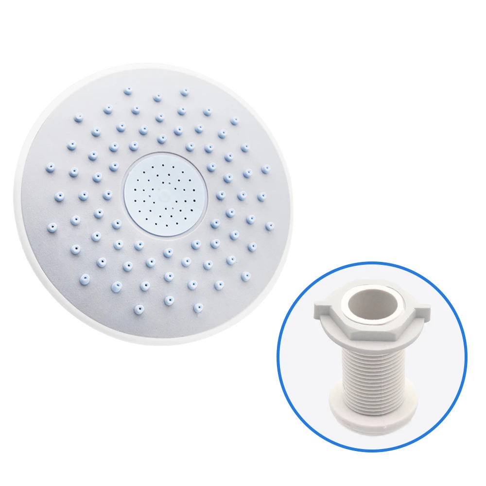 Round ABS Silicon Rubber Screwed Design Rainfall Top Shower Head For Rain Shower Cabin Room Roof Faucets Water Sprayers 19cm shower head