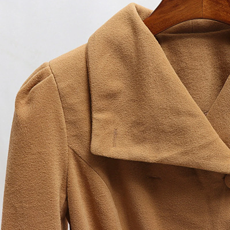 Thick Winter New Korean Version 2019 Long Solid Color Woolen Coat Lapel Casual Female Models Thick Winter New Korean Version 2019 Long Solid Color Woolen Coat Lapel Casual Female Models