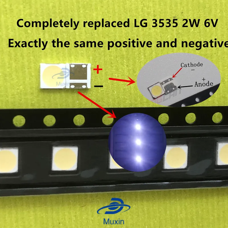 50 шт. LG Innotek светодиодный Светодиодный подсветка 2 Вт 6 в 3535 холодный белый ЖК-подсветка для ТВ приложения