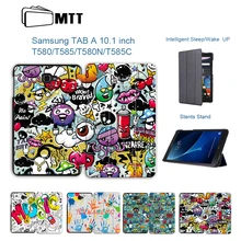 MTT мультяшный чехол с граффити для samsung Galaxy Tab A A6, 10,1 дюймов, SM-T580, T585, тонкий откидной Чехол из искусственной кожи с подставкой, чехол для планшета