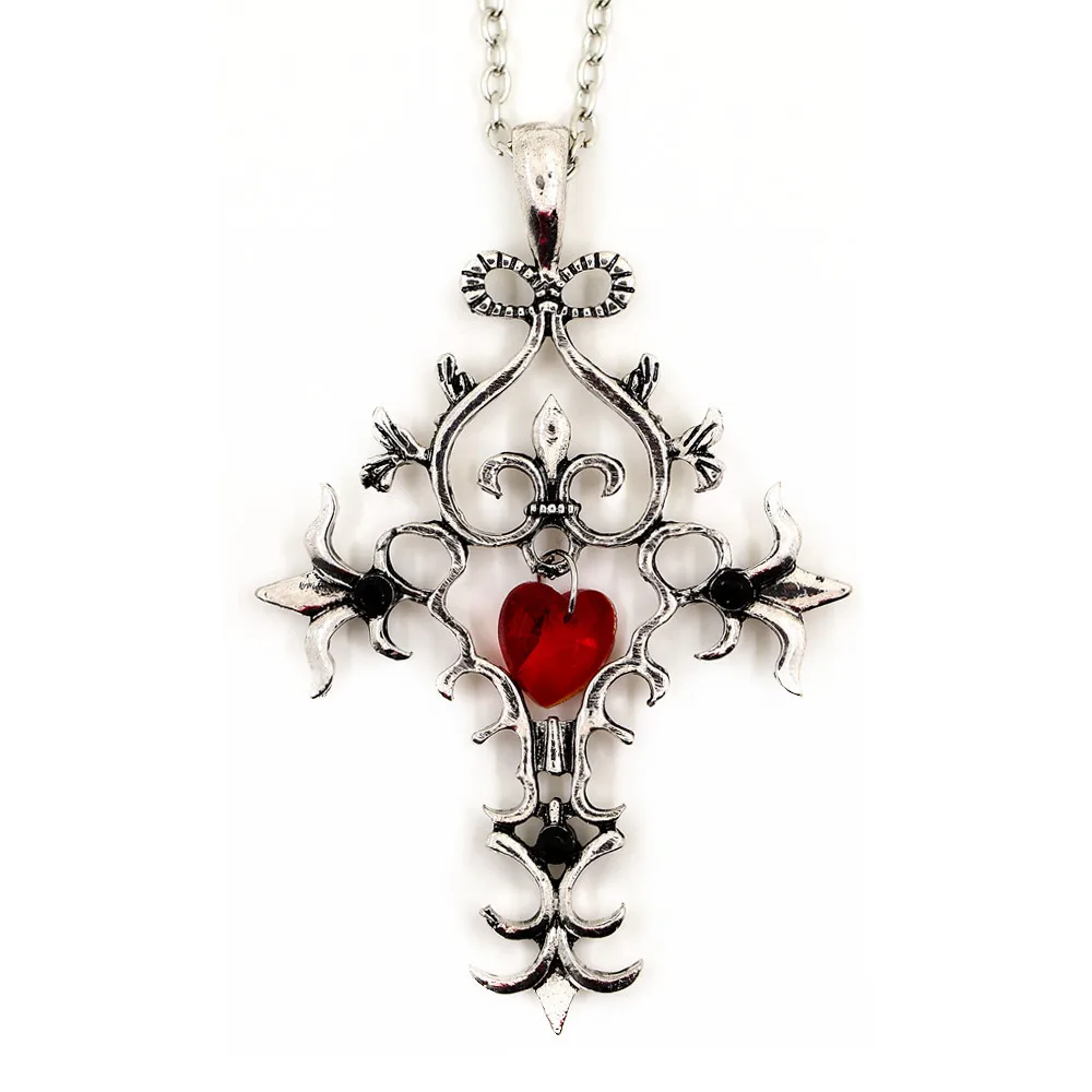 Shadela Vampire Diaries Vampire Diaries Sacred Heart Cross Necklace