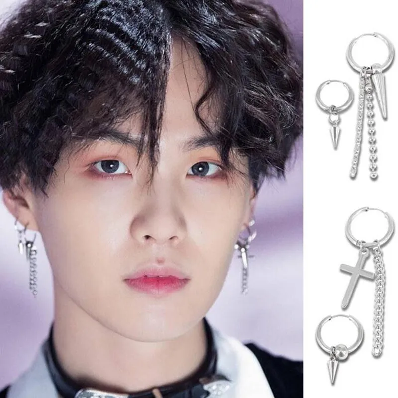 

Simple Pendientes Mujer Moda Korean Fashion Jewelry Bangtan Boys Album V DNA Stud Earrings Boucle d'oreille Femme Kpop