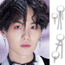 Simples pendientes mujer moda coreano jóias da moda bangtan meninos álbum v dna parafuso prisioneiro brincos boucle doreoreille femme kpop