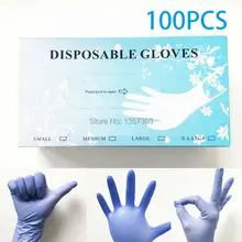 Новое поступление 100 шт Мягкие нитриловые тату Перчатки синие одноразовые латексные Доступные аксессуары для бесплатной доставки