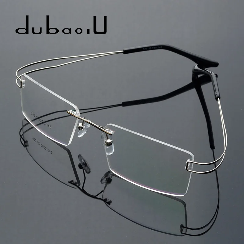 Flexible Metal Glasses Men Rimless Prescription Glasses Myopia Reading