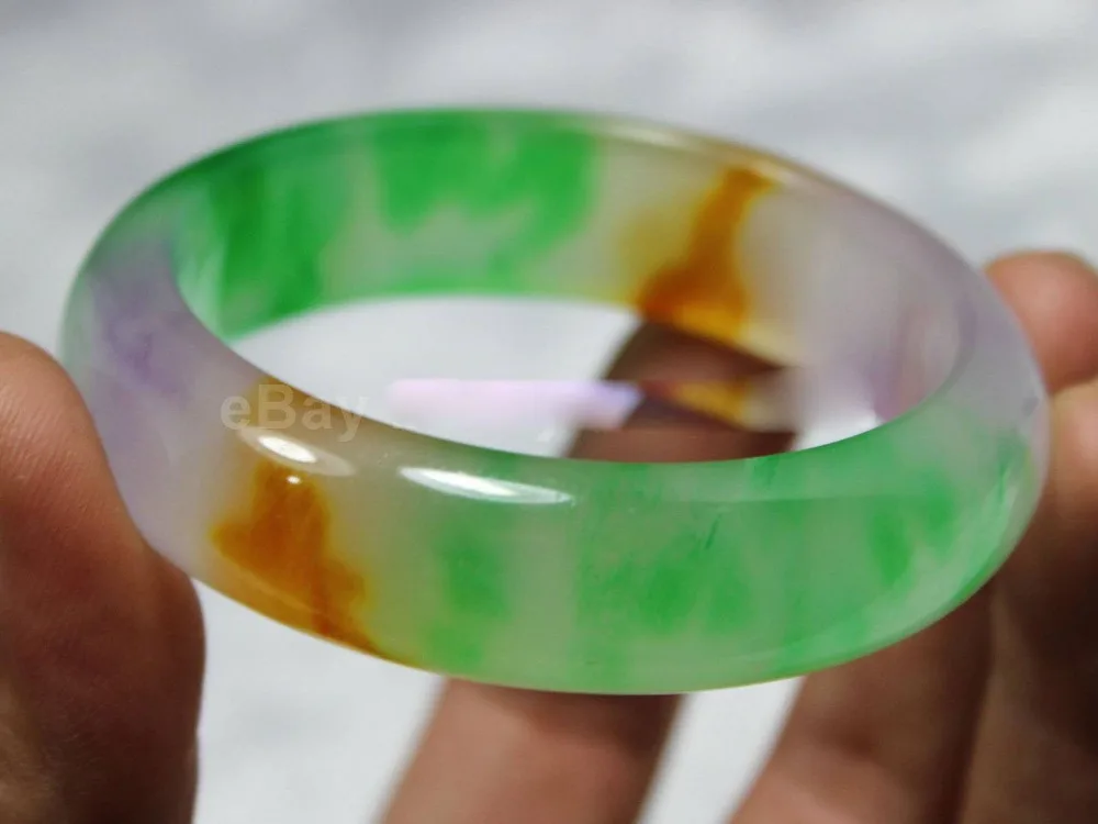 

FASHION BEAUTIFUL NATURAL CHINA 4-COLOR JADE GEMS BANGLE BRACELET F56FT