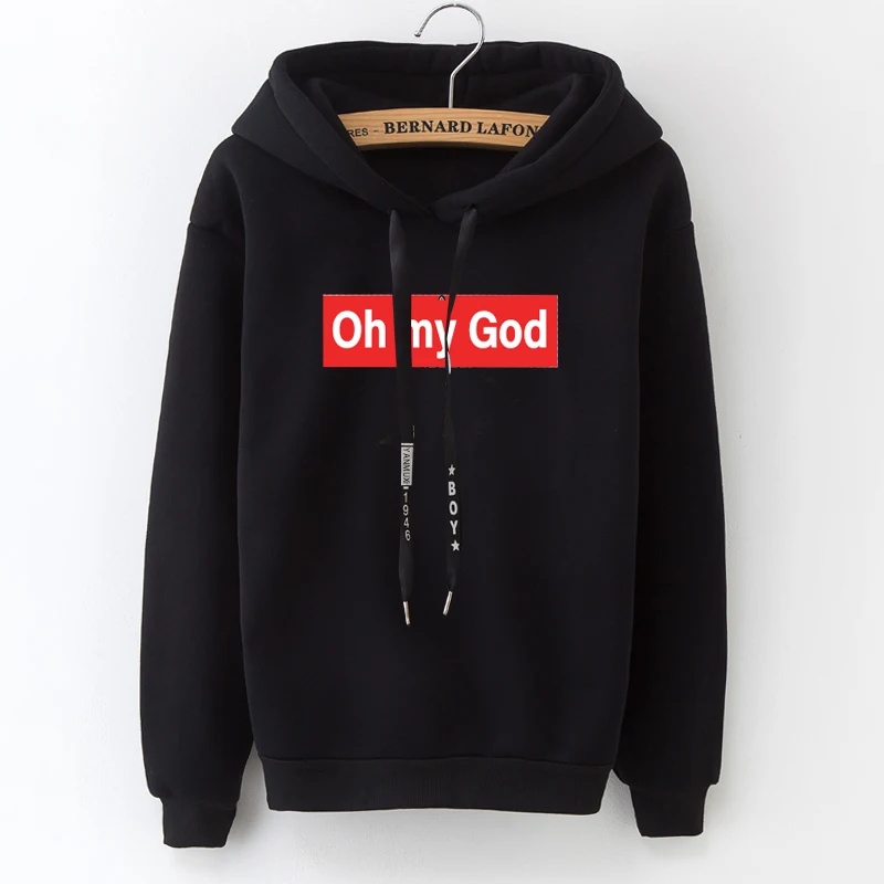  Suprem 2018 Hot Winter New Hooded Sweatshirt Casual Women's Hoodies Plus Velvet Loose Tops Fashion 