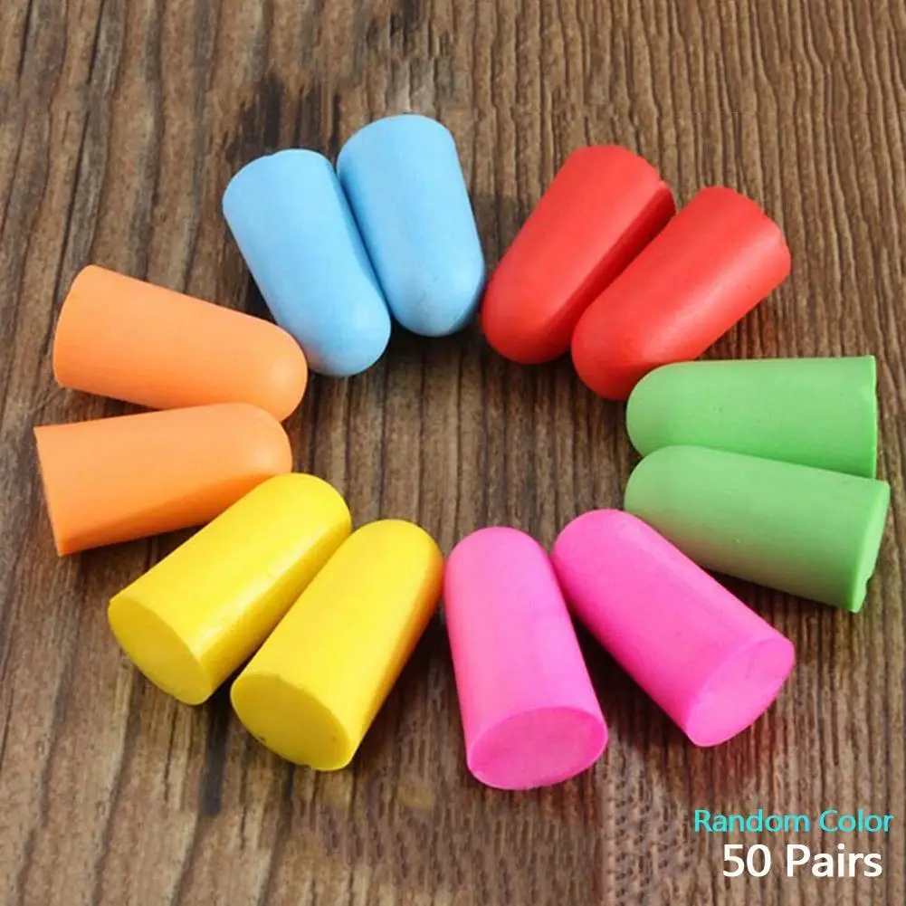 

50 Pairs Soft Foam Ear Plugs Classic Sleeping Reusable Travel Noise Reducer Earplugs Protective for sleep slow rebound earplug